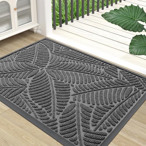 Colorxy Waterproof Front Doormat, Sturdy Natural Rubber Door Mat by Colorxy