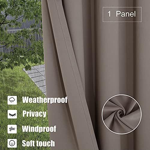 BONZER Outdoor Curtains for Patio Waterproof Weighted Blackout Blinds - Image 3