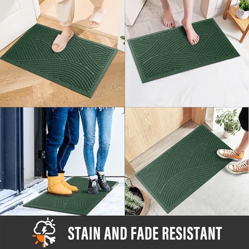 HIYARD Sturdy Front Door Mat, Absorbent Muddy Dirt Resist Welcome Door Mats - Image 4