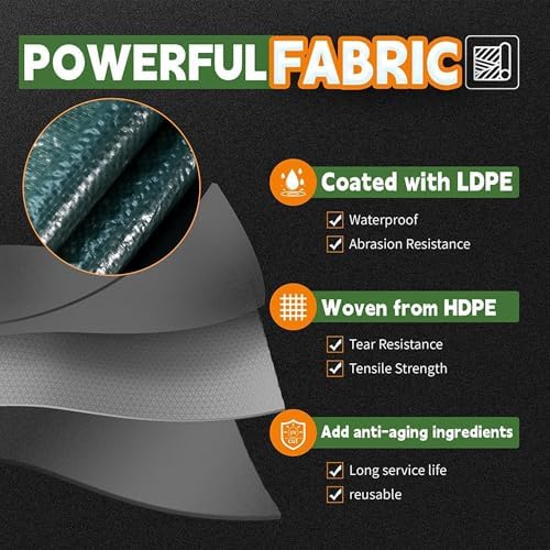 RAINDEWAY Green Tarp 6x12 Feet, 5.5Mil Multipurpose Waterproof Tarps Cover - Image 3