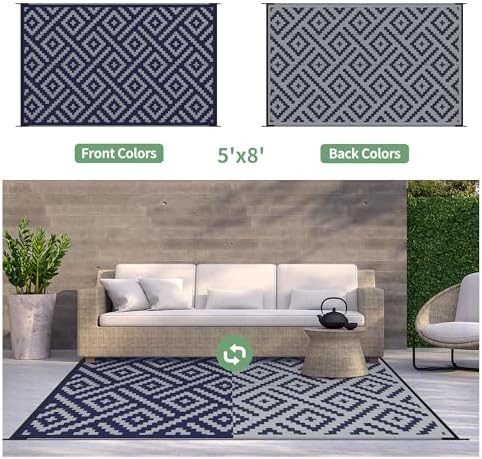 GENIMO Outdoor Rug, Waterproof Plastic Rugs - Image 3