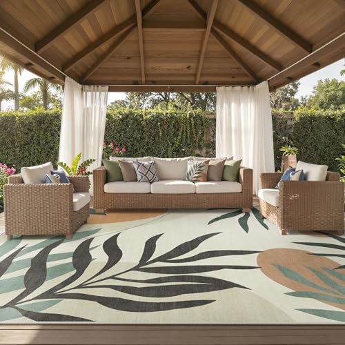 GENIMO 9x12 Outdoor Rug, Washable Quick Dry by GENIMO
