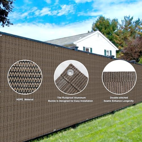 COOLBOYS Customized 3.3'x2' Brown Balcony Privacy Screen Fence Cover - Image 3