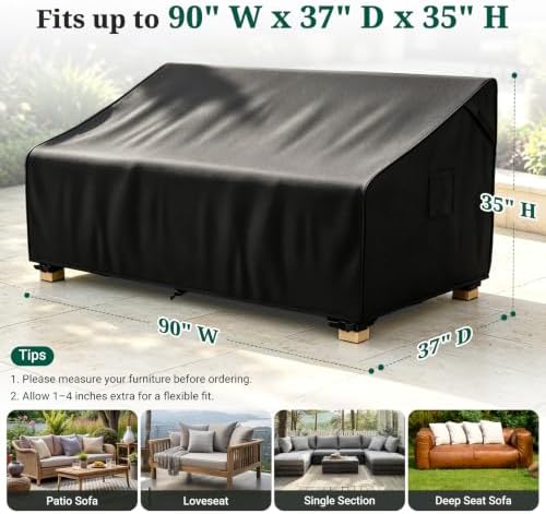 MR.COVER 3-Seater Outdoor Couch Cover Waterproof, Patio Furniture Cover - Image 3
