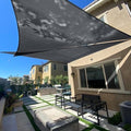 SUNLAX 8' x 8' x 8' Triangle Shade Sail Graphite Grey UV Block Canopy by SUNLAX