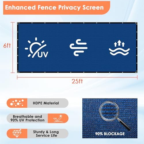 i COVER 6x25ft Fence Privacy Screen, Heavy Duty Privacy Fence Screen, Outdoor - Image 4