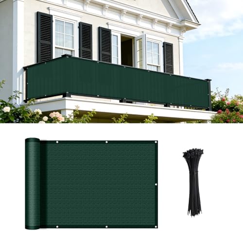 COOLBOYS Customized 3'x25' Dark Green Balcony Privacy Screen Fence Cover by Havecooltimewithyourboys