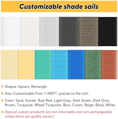 Shade&Beyond 9'X12' Sun Shade Sail Black Rectangle - Image 7