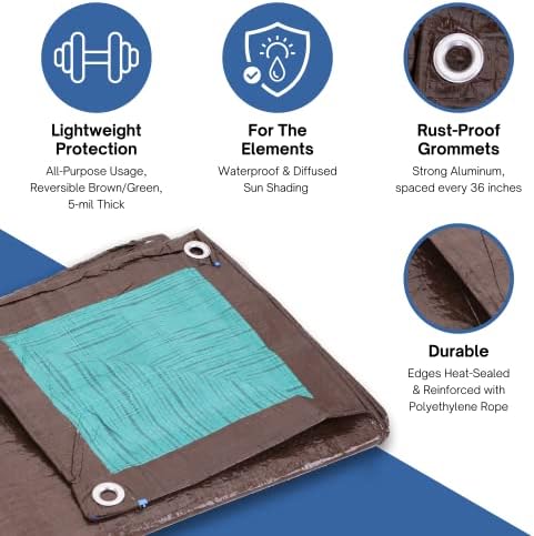 Kotap 20 x 20 Ft. All-Purpose Multi-Use Protection/Coverage 5-mil Poly Tarp - Image 2