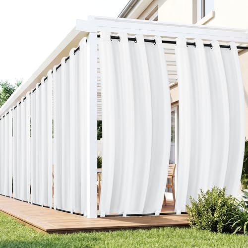 Outdoor Curtains for Patio Waterproof 6 Panels, Porch Sun Shade by RichSets