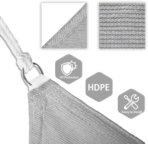Patio Paradise 28' x 28' x 28' Sun Shade Sail Triangle Canopy Shade Cloth - Image 3