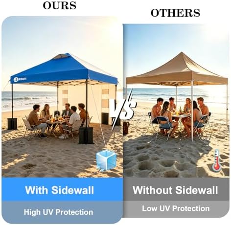 10x10 Pop Up Canopy with Sidewall, One Push Easy Setup - Image 4