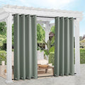 NICETOWN Windproof Sage Green Outdoor Curtains 2 Panels Top and Bottom Grommet by NICETOWN