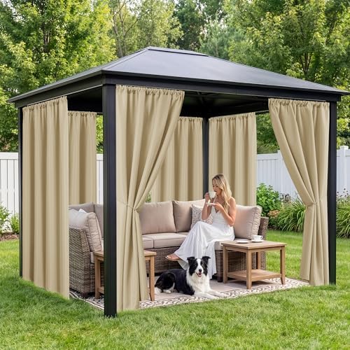 Outdoor Curtains for Patio Waterproof, 8 Panels, Rod Pocket - Image 4