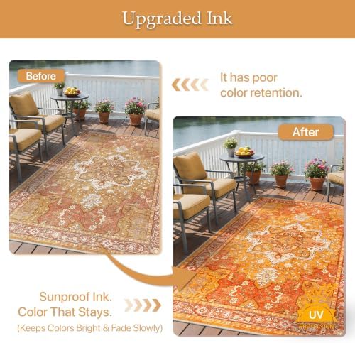 GENIMO 5x8 Outdoor Rug, Washable - Image 5