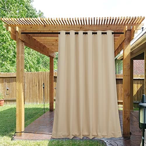 NICETOWN Outdoor Curtains for Patio Waterproof W84xL95 Biscotti Beige by NICETOWN