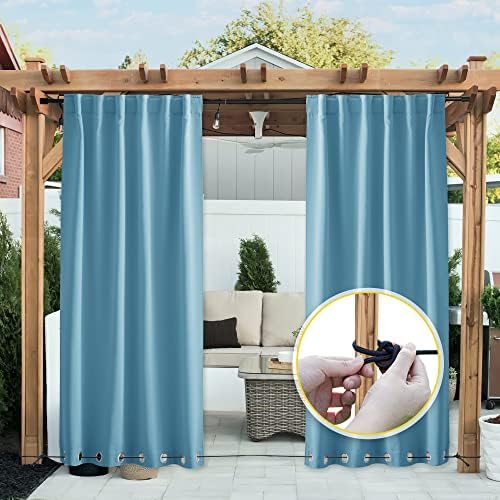 NICETOWN 2 Panels Gazebo Curtains Outdoor Waterproof & Windproof, Top and - Image 2