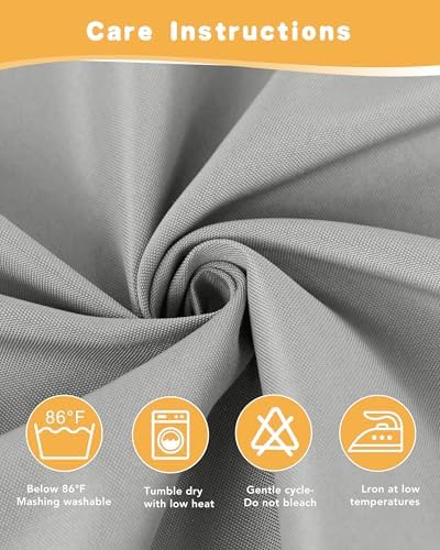 HolidayIdeas Outdoor Curtains for Patio Waterproof 4 Pcs 54x84 Inch Silver - Image 7