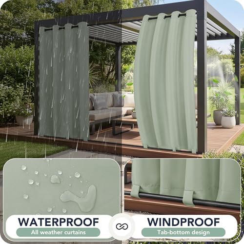 Outdoor Curtains for Patio Waterproof 6 Panels, Porch Sun Shade - Image 2