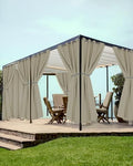 Grommet Outdoor Curtains for Patio Waterproof 8 Pcs 54x108 In Taupe by HolidayIdeas