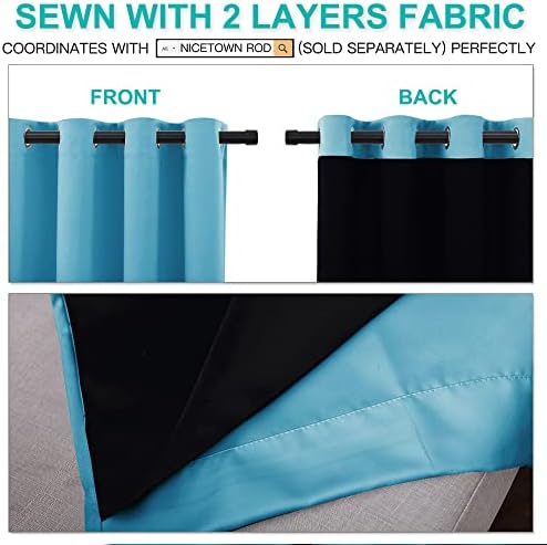 NICETOWN Full Shade Curtain Panels 72 inches Long, Pair of Energy Smart & Noise - Image 5