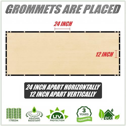 ColourTree Customized Size Fence Screen Privacy Screen Beige 5' x 102' - Image 4