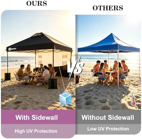 10x10 Pop Up Canopy with Sidewall, One Push Easy Setup - Image 4