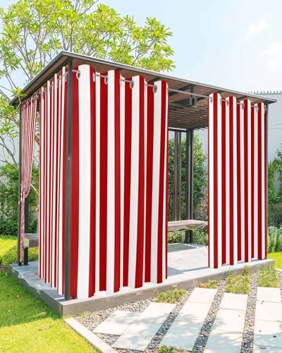 Striped Outdoor Curtains for Patio Waterproof Weatherproof, Sun Blocking by BABE+MAPS