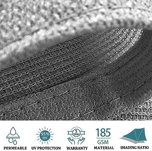 Shade&Beyond 4'X8' Sun Shade Sail Light Grey Rectangle - Image 3