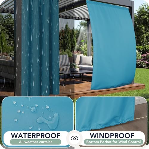 Outdoor Curtains for Patio Waterproof, 8 Panels, Rod Pocket - Image 2