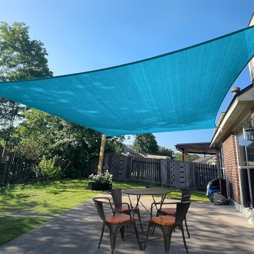 SUNLAX Sun Shade Sail 9'x18' Turquoise Blue Rectangle Custom Size by SUNLAX