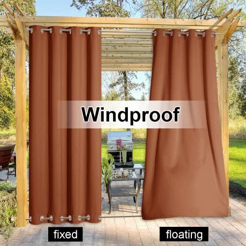 NICETOWN Patio Weighted Outdoor Curtain, Waterproof Thermal Insulated Stainless - Image 4
