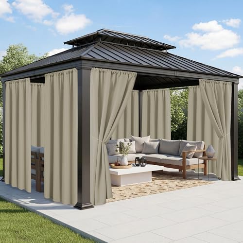 Outdoor Curtains for Patio Waterproof, 8 Panels, Rod Pocket by RichSets