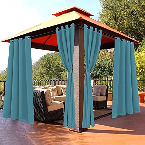 BONZER Outdoor Curtains for Patio Waterproof Weighted Blackout Blinds by Bonzer