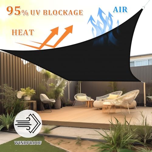 Shade&Beyond 4'X10' Sun Shade Sail Black Rectangle - Image 2