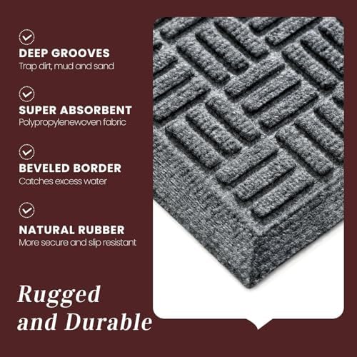 Mibao Front Door Mat Outside Entrance, 29.5" x 17", Heavy Duty Welcome Mat - Image 5