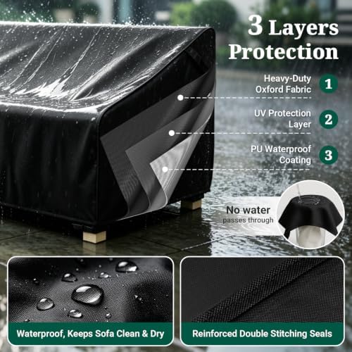 MR.COVER 3-Seater Outdoor Couch Cover Waterproof, Patio Furniture Cover - Image 6