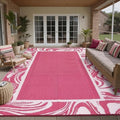 Garvee 9x12 Large Pink Outdoor Rug, Weather Resistant, Quick Dry Patio Rugs by Garvee