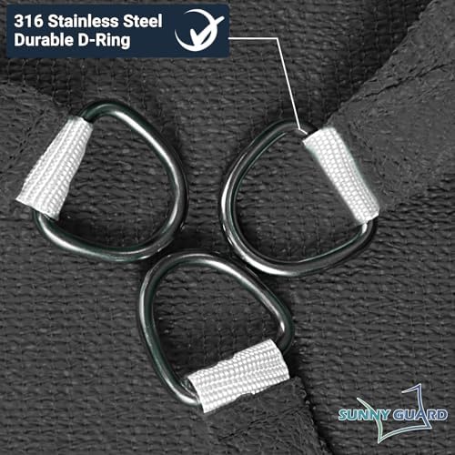 SUNNY GUARD Custom Size 15'x32' Rectangle Graphite Grey UV Block Sunshade - Image 6