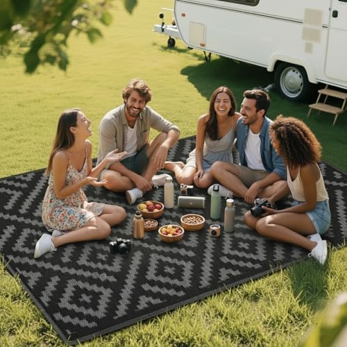 RURALITY Outdoor Rugs 5x8 Feet for Patios Clearance, Plastic Straw Waterproof - Image 7