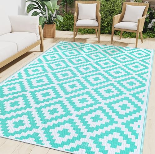 Smiry Outdoor Rug 5x8 ft Waterproof Reversible Boho Mat by Smiry