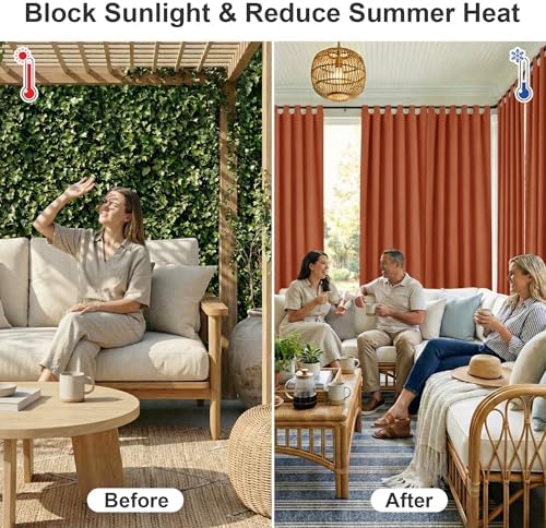 RYB HOME 2 Panels Outdoor Curtains - Image 2
