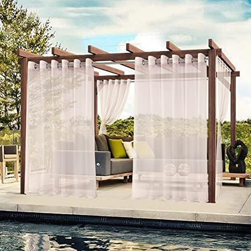 BONZER Sheer Outdoor Curtains for Patio Waterproof 2 Panels - Image 5