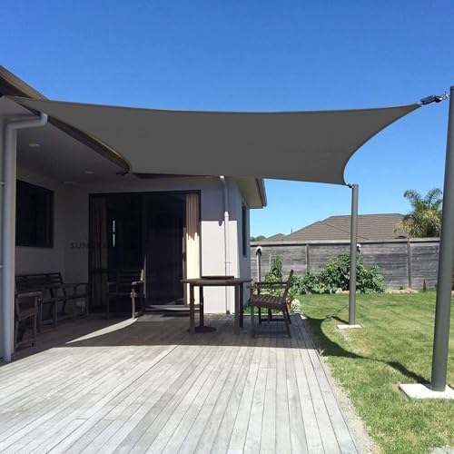 SUNNY GUARD Custom Size 6'x15' Graphite Grey Sun Shade Sail Rectangle UV Block by SUNNYGUARD
