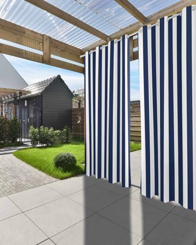 Striped Outdoor Curtains for Patio Waterproof Weatherproof, Sun Blocking - Image 6
