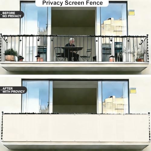COOLBOYS Customized 3'x5' Butter Cream Balcony Privacy Screen Fence Cover - Image 4