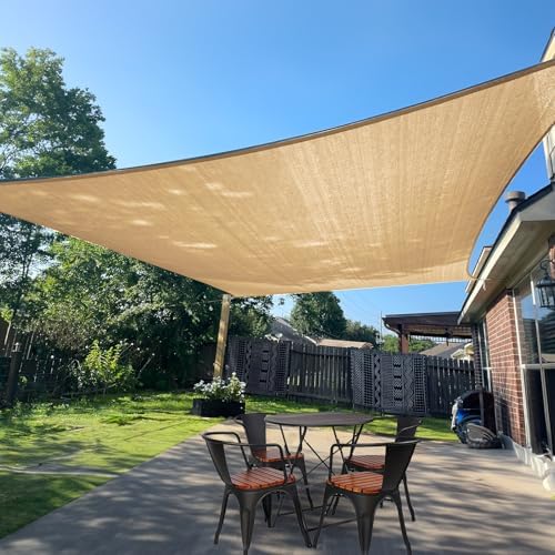SUNLAX Sun Shade Sail 7'x20' Sand Rectangle Shade Cover Custom Size by SUNLAX