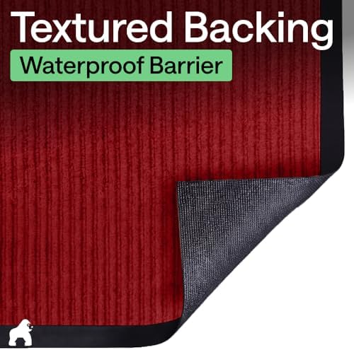 GORILLA GRIP Traffic Guard Indoor Outdoor Heavy Duty Door Mat, 70x24 Red - Image 6