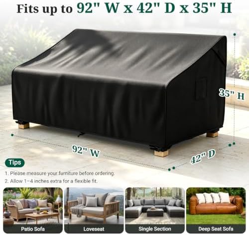 MR.COVER 3-Seater Outdoor Couch Cover Waterproof, Patio Furniture Cover - Image 3
