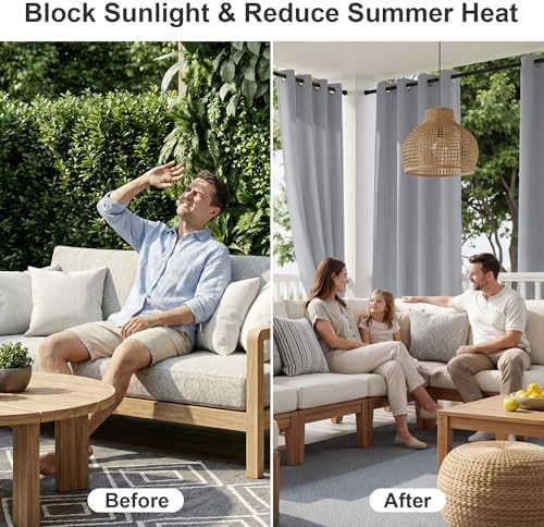 RYB HOME Extra Wide Outdoor Curtains - Image 2